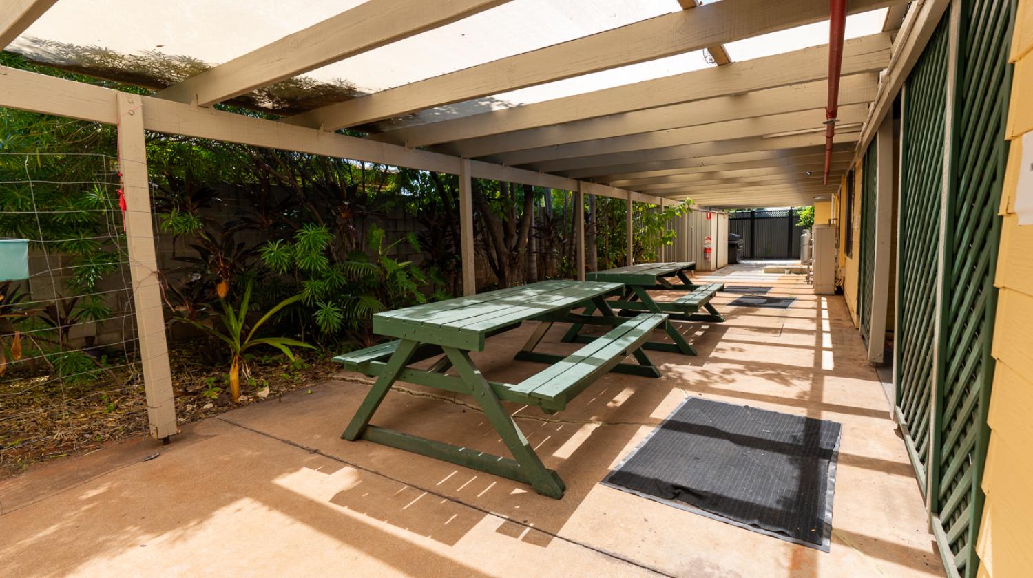 Outdoor area at Broome Hostel