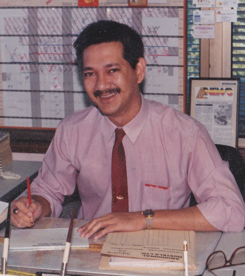 Ronald Jan sitting at this desk. 